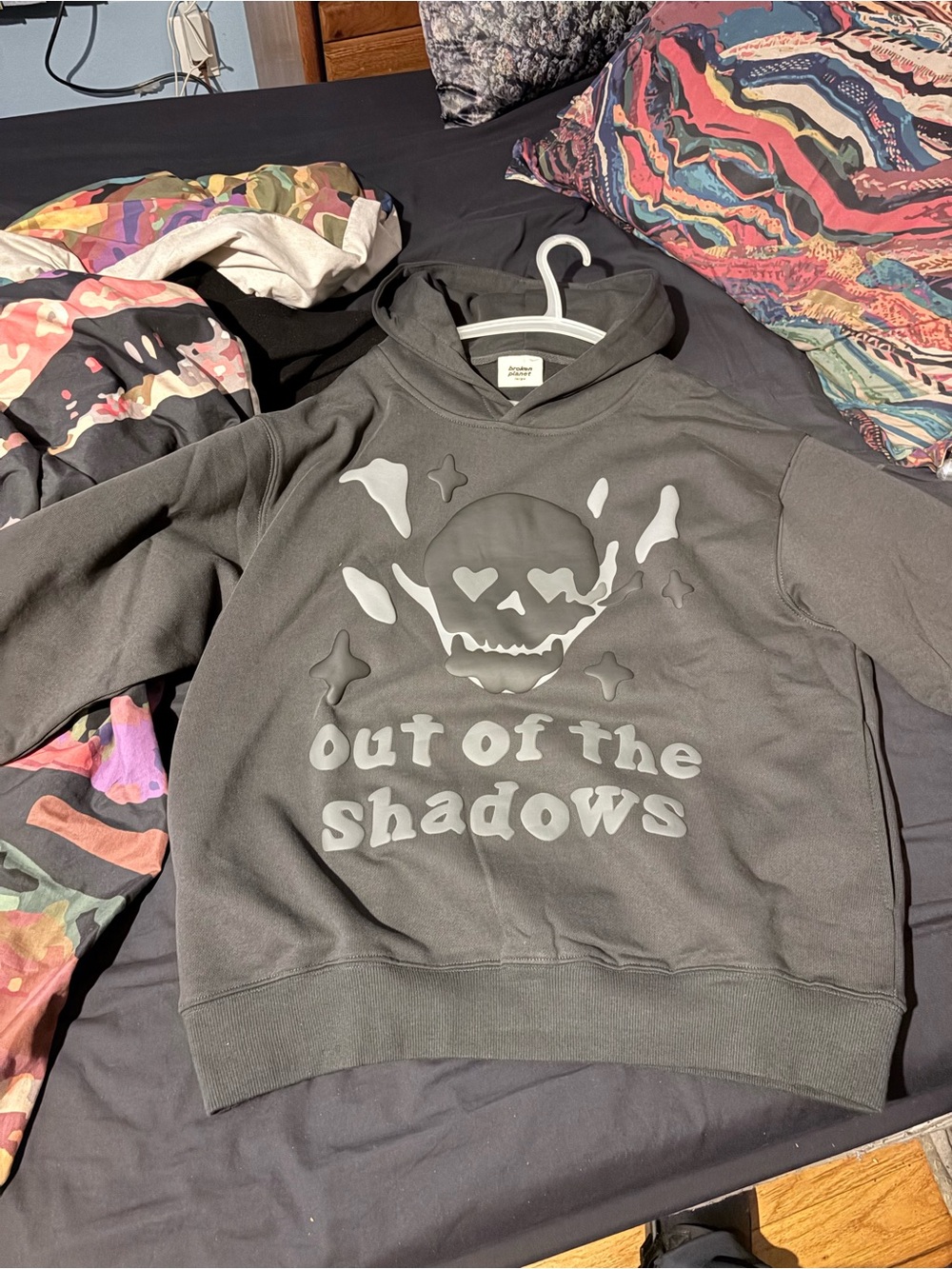 Out of the Shadows Gray Graphic Hoodie